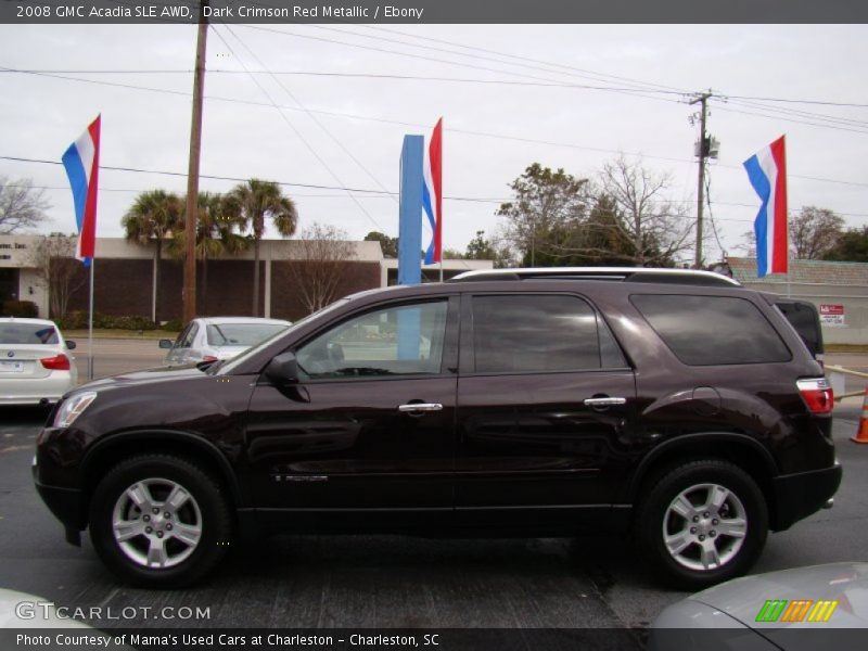 Dark Crimson Red Metallic / Ebony 2008 GMC Acadia SLE AWD