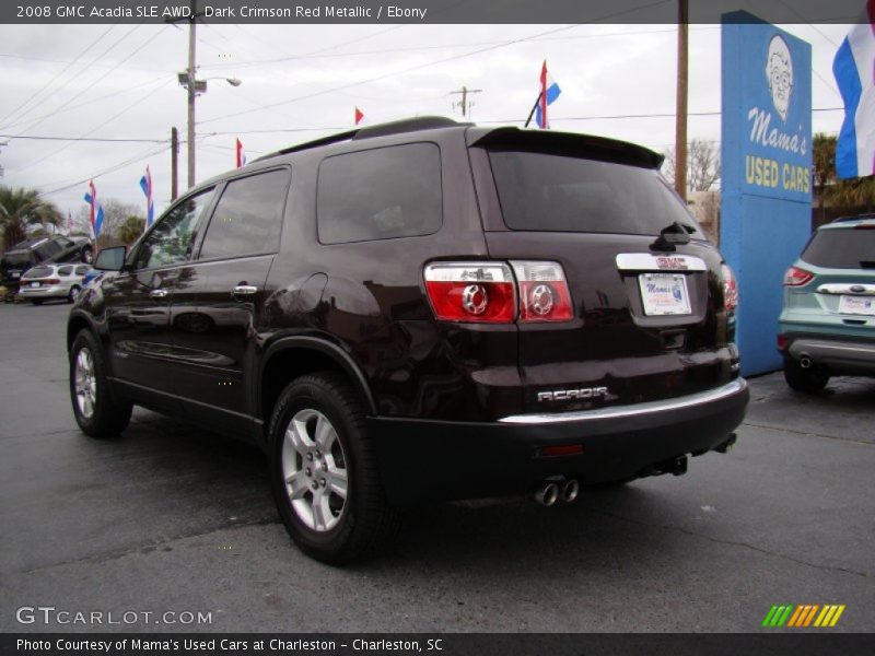 Dark Crimson Red Metallic / Ebony 2008 GMC Acadia SLE AWD