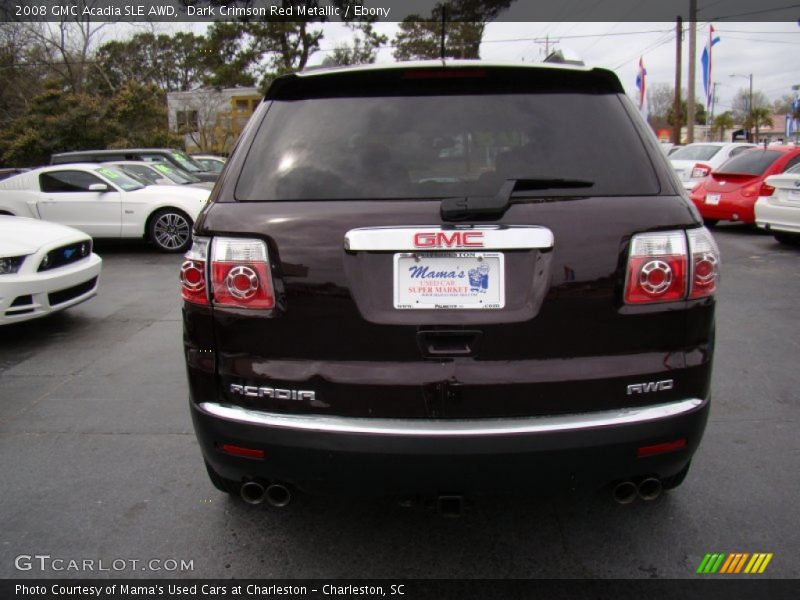 Dark Crimson Red Metallic / Ebony 2008 GMC Acadia SLE AWD