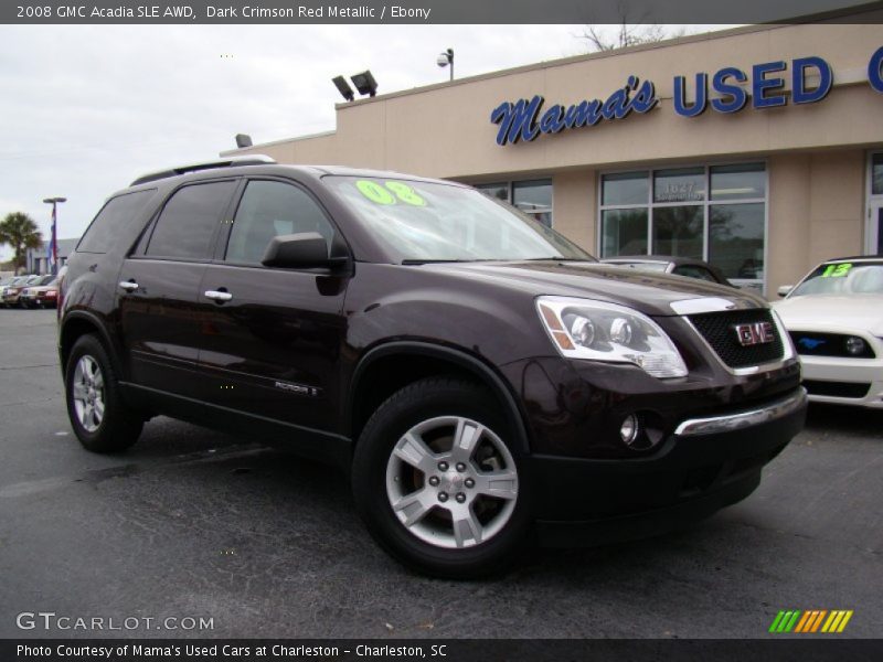 Dark Crimson Red Metallic / Ebony 2008 GMC Acadia SLE AWD