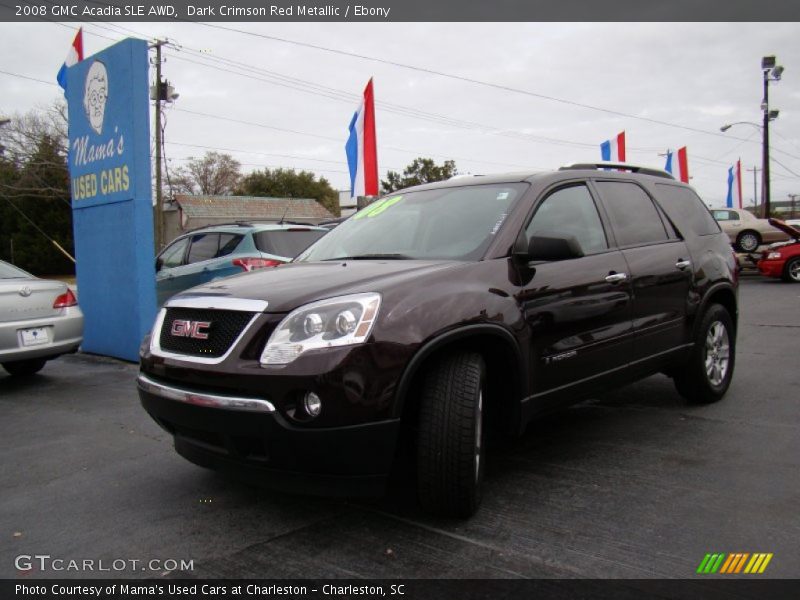 Dark Crimson Red Metallic / Ebony 2008 GMC Acadia SLE AWD