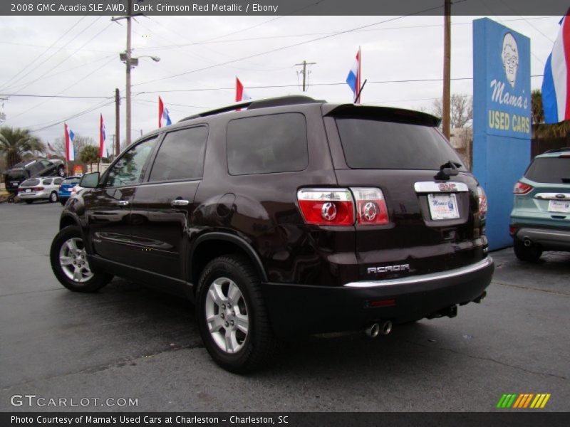 Dark Crimson Red Metallic / Ebony 2008 GMC Acadia SLE AWD