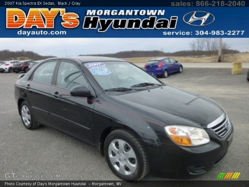Black / Gray 2007 Kia Spectra EX Sedan