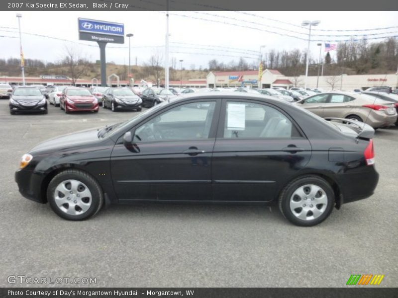 Black / Gray 2007 Kia Spectra EX Sedan