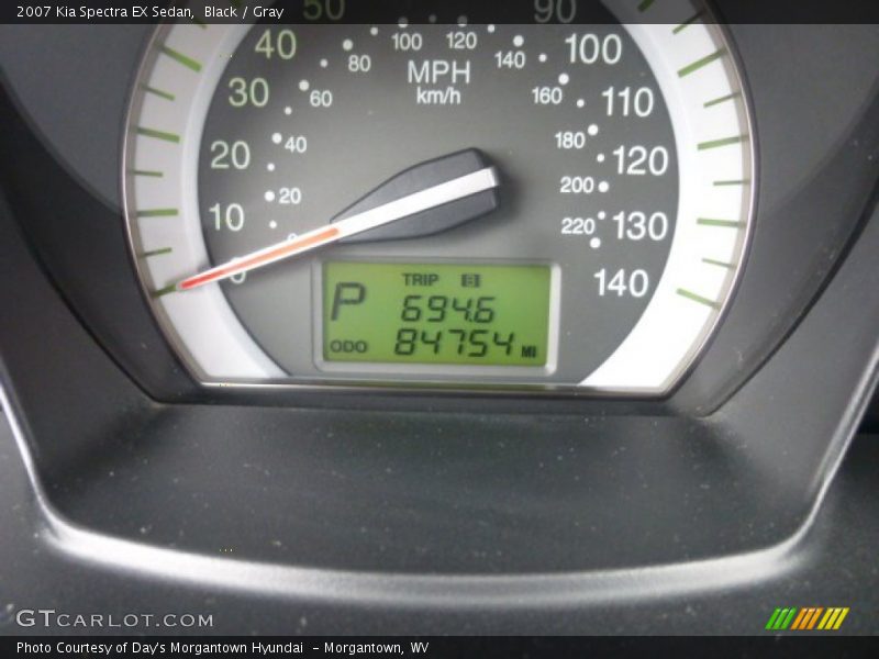 Black / Gray 2007 Kia Spectra EX Sedan