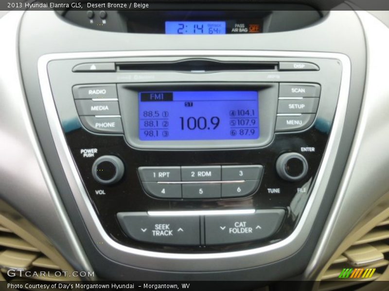 Controls of 2013 Elantra GLS