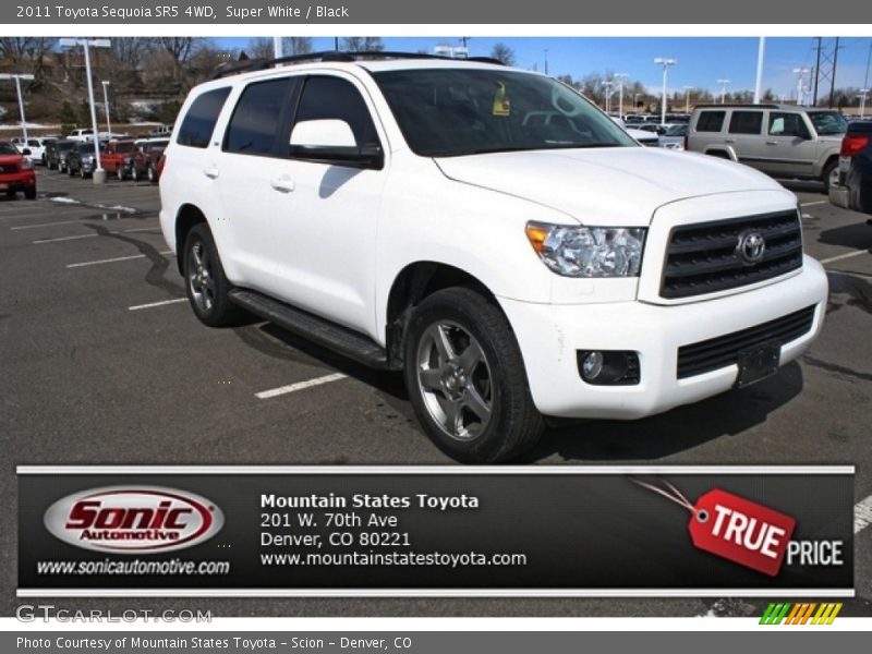 Super White / Black 2011 Toyota Sequoia SR5 4WD