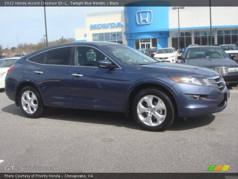 Twilight Blue Metallic / Black 2012 Honda Accord Crosstour EX-L