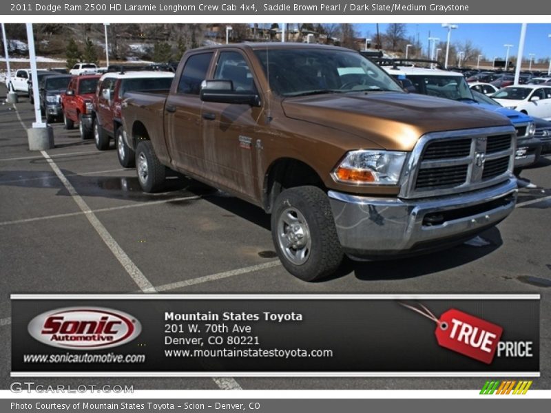 Saddle Brown Pearl / Dark Slate/Medium Graystone 2011 Dodge Ram 2500 HD Laramie Longhorn Crew Cab 4x4