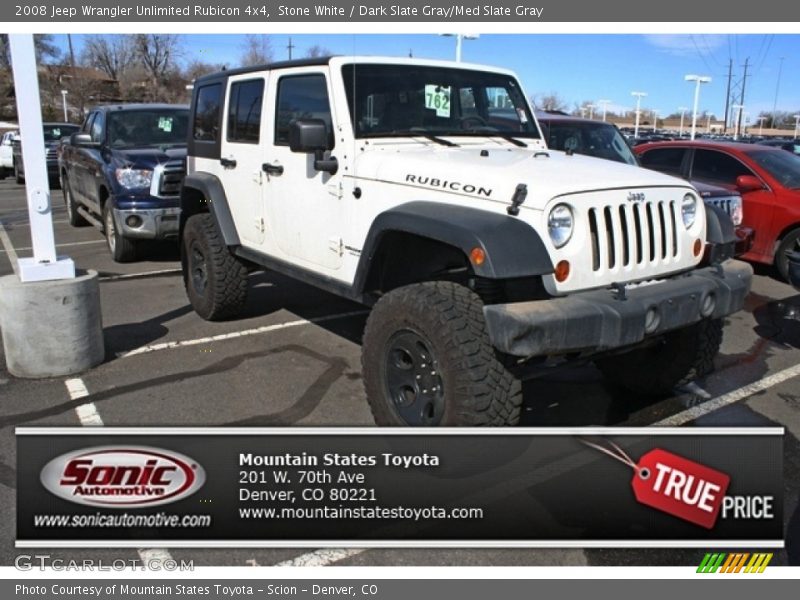 Stone White / Dark Slate Gray/Med Slate Gray 2008 Jeep Wrangler Unlimited Rubicon 4x4