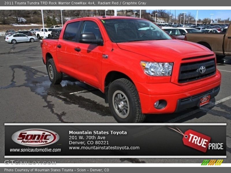 Radiant Red / Graphite Gray 2011 Toyota Tundra TRD Rock Warrior CrewMax 4x4