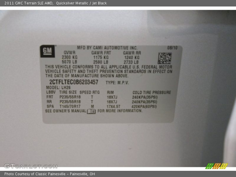 Quicksilver Metallic / Jet Black 2011 GMC Terrain SLE AWD