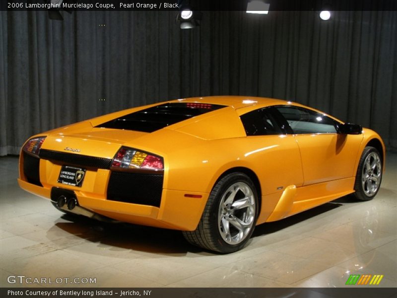 2006 Lamborghini Murcielago, Pearl Orange (Arancio Atlas) / Black/Orange, Back Right - 2006 Lamborghini Murcielago Coupe