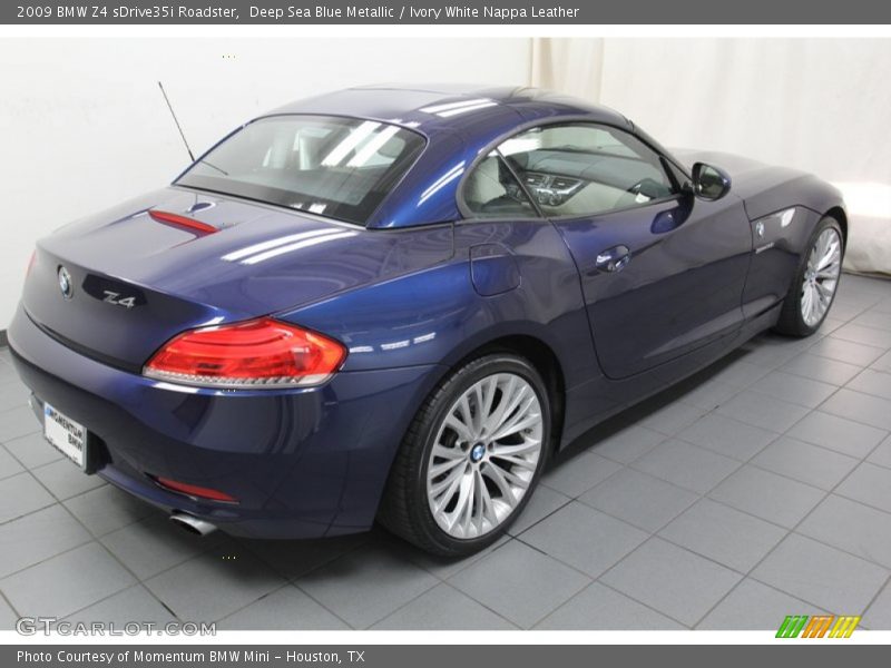 Deep Sea Blue Metallic / Ivory White Nappa Leather 2009 BMW Z4 sDrive35i Roadster
