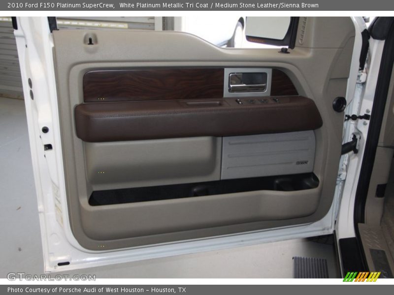 White Platinum Metallic Tri Coat / Medium Stone Leather/Sienna Brown 2010 Ford F150 Platinum SuperCrew