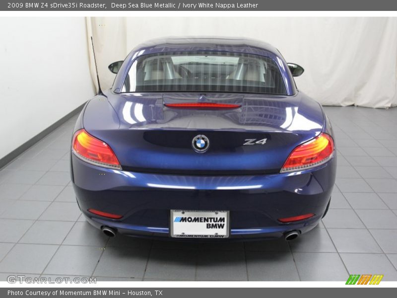 Deep Sea Blue Metallic / Ivory White Nappa Leather 2009 BMW Z4 sDrive35i Roadster