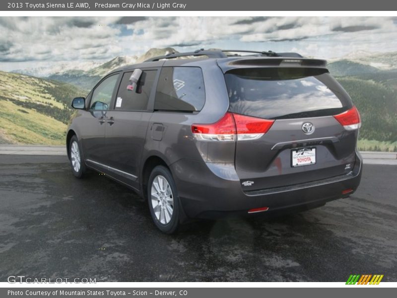 Predawn Gray Mica / Light Gray 2013 Toyota Sienna LE AWD