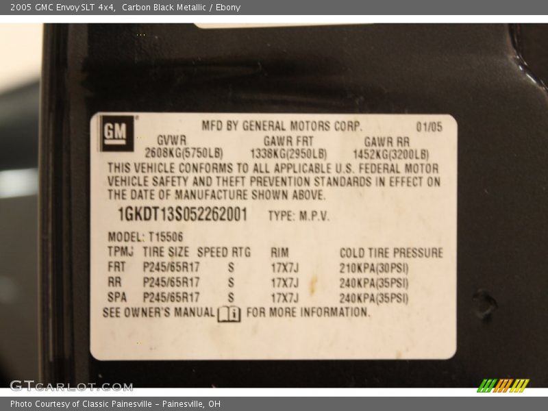 Carbon Black Metallic / Ebony 2005 GMC Envoy SLT 4x4