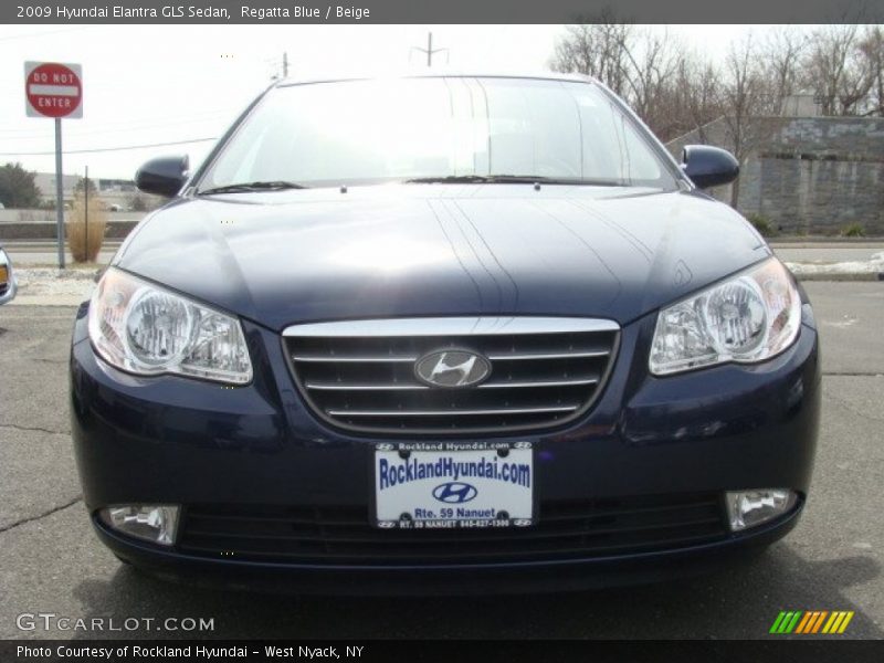 Regatta Blue / Beige 2009 Hyundai Elantra GLS Sedan