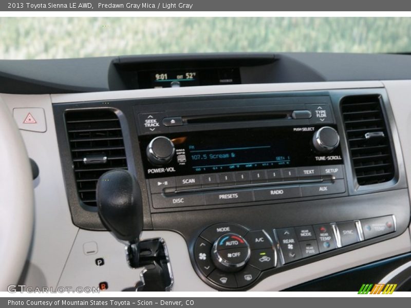 Predawn Gray Mica / Light Gray 2013 Toyota Sienna LE AWD