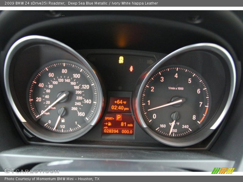  2009 Z4 sDrive35i Roadster sDrive35i Roadster Gauges