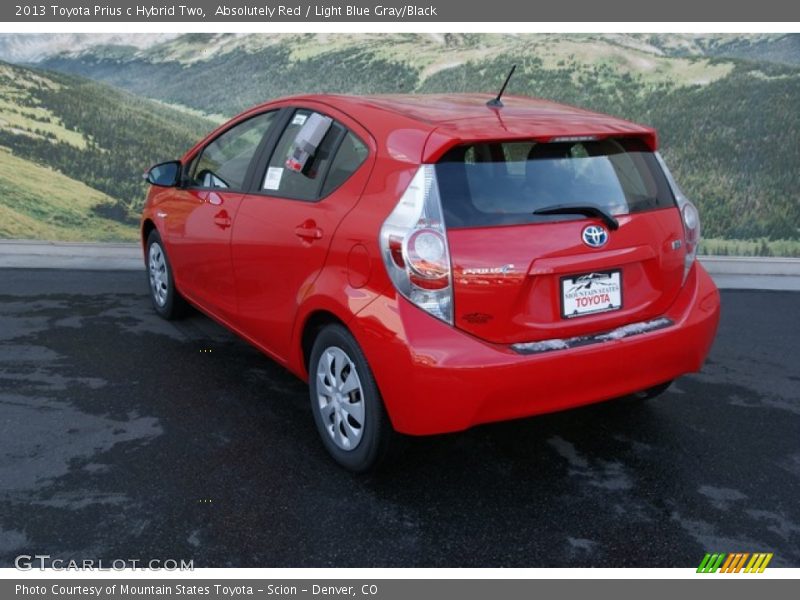 Absolutely Red / Light Blue Gray/Black 2013 Toyota Prius c Hybrid Two