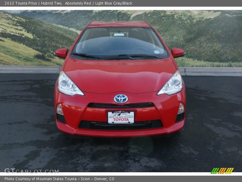 Absolutely Red / Light Blue Gray/Black 2013 Toyota Prius c Hybrid Two