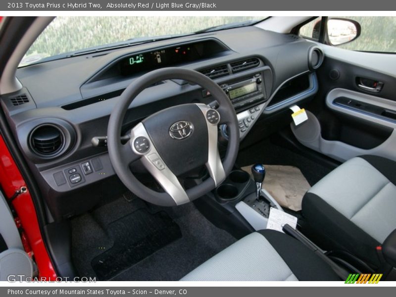 Absolutely Red / Light Blue Gray/Black 2013 Toyota Prius c Hybrid Two