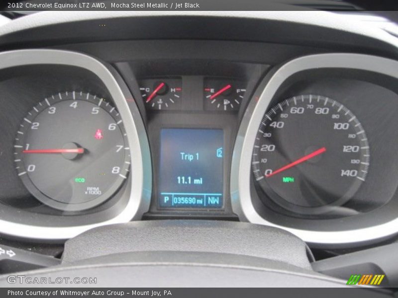 Mocha Steel Metallic / Jet Black 2012 Chevrolet Equinox LTZ AWD