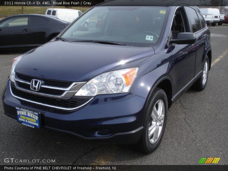 Royal Blue Pearl / Gray 2011 Honda CR-V EX 4WD