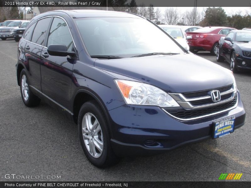 Royal Blue Pearl / Gray 2011 Honda CR-V EX 4WD