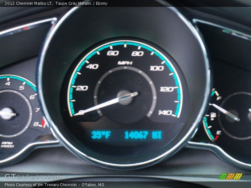 Taupe Gray Metallic / Ebony 2012 Chevrolet Malibu LT