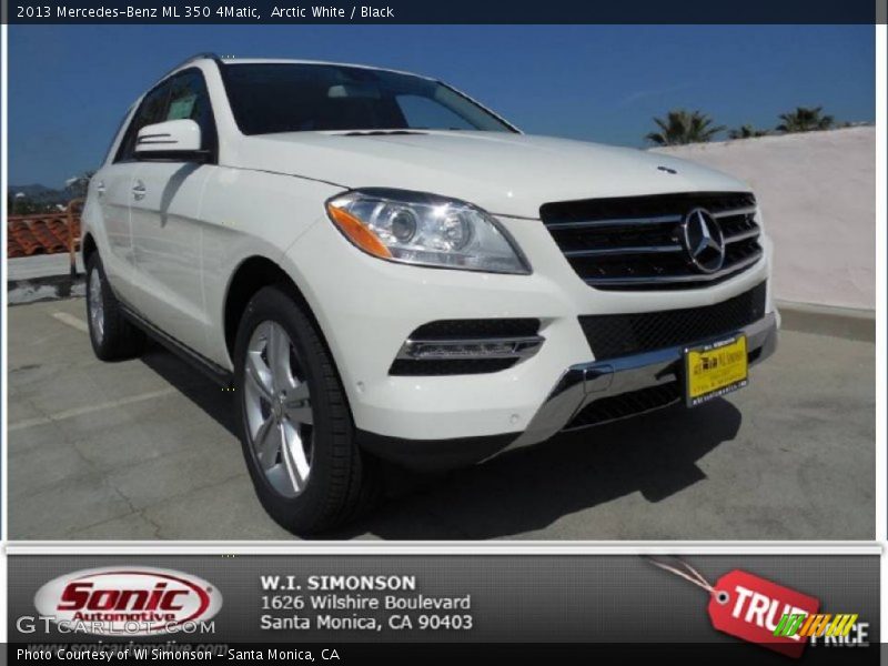 Arctic White / Black 2013 Mercedes-Benz ML 350 4Matic