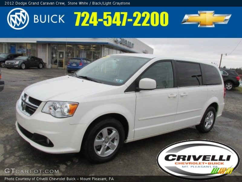 Stone White / Black/Light Graystone 2012 Dodge Grand Caravan Crew