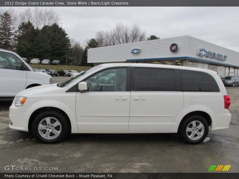 Stone White / Black/Light Graystone 2012 Dodge Grand Caravan Crew