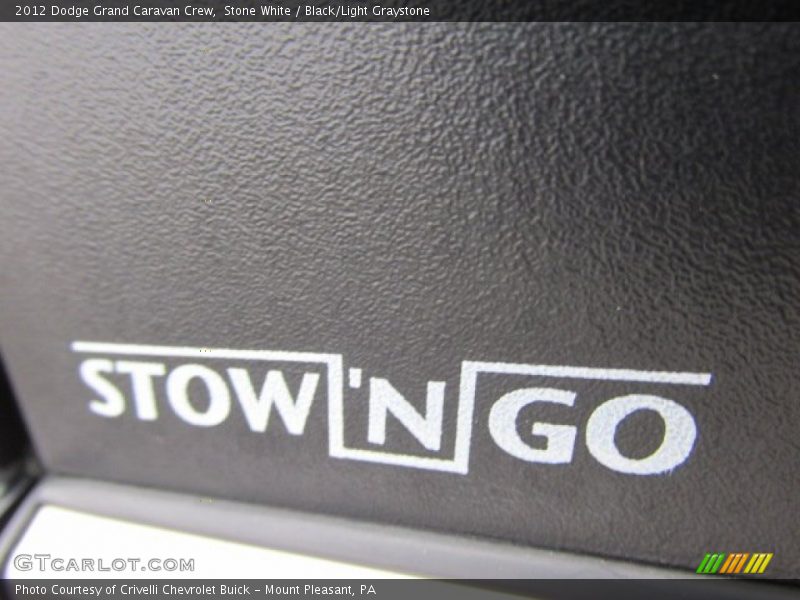 Stone White / Black/Light Graystone 2012 Dodge Grand Caravan Crew