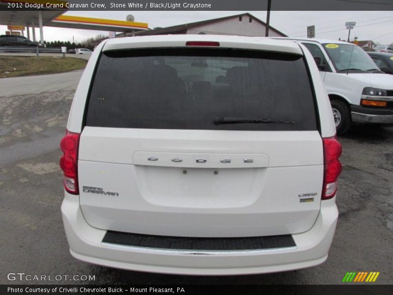 Stone White / Black/Light Graystone 2012 Dodge Grand Caravan Crew