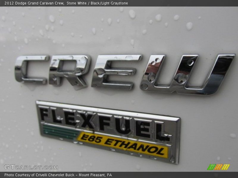 Stone White / Black/Light Graystone 2012 Dodge Grand Caravan Crew
