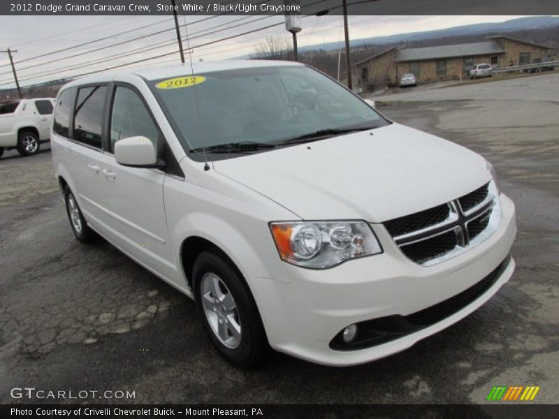 Stone White / Black/Light Graystone 2012 Dodge Grand Caravan Crew
