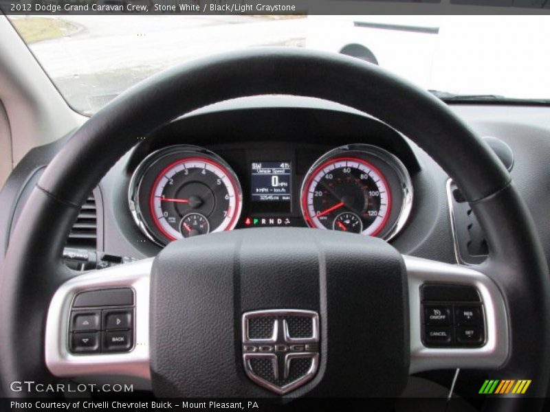 Stone White / Black/Light Graystone 2012 Dodge Grand Caravan Crew