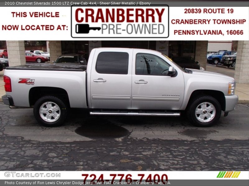 Sheer Silver Metallic / Ebony 2010 Chevrolet Silverado 1500 LTZ Crew Cab 4x4