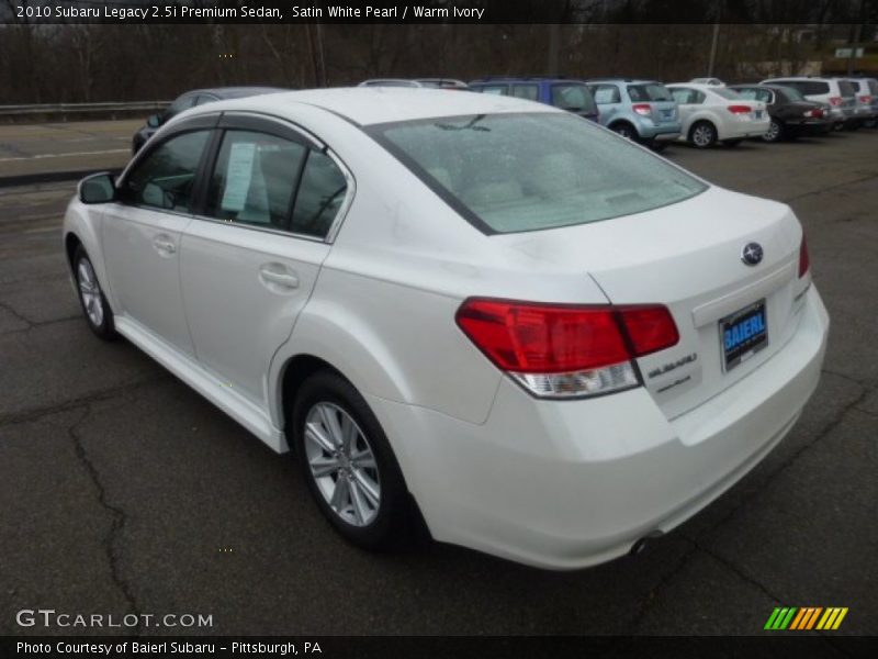 Satin White Pearl / Warm Ivory 2010 Subaru Legacy 2.5i Premium Sedan