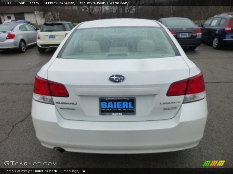 Satin White Pearl / Warm Ivory 2010 Subaru Legacy 2.5i Premium Sedan