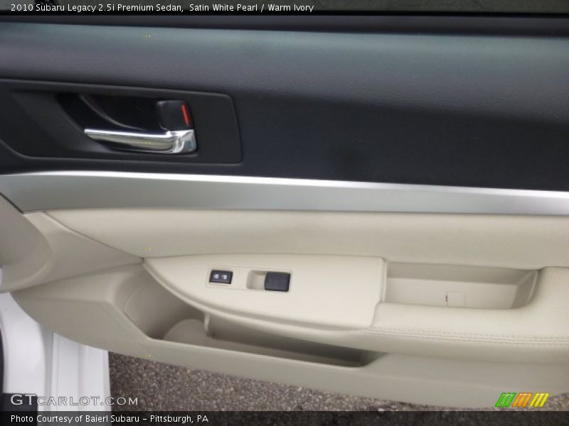Satin White Pearl / Warm Ivory 2010 Subaru Legacy 2.5i Premium Sedan
