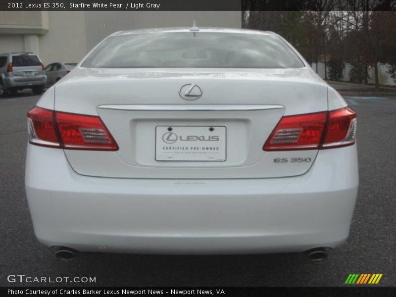 Starfire White Pearl / Light Gray 2012 Lexus ES 350