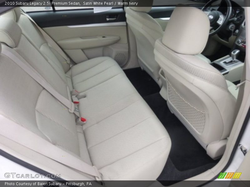 Rear Seat of 2010 Legacy 2.5i Premium Sedan
