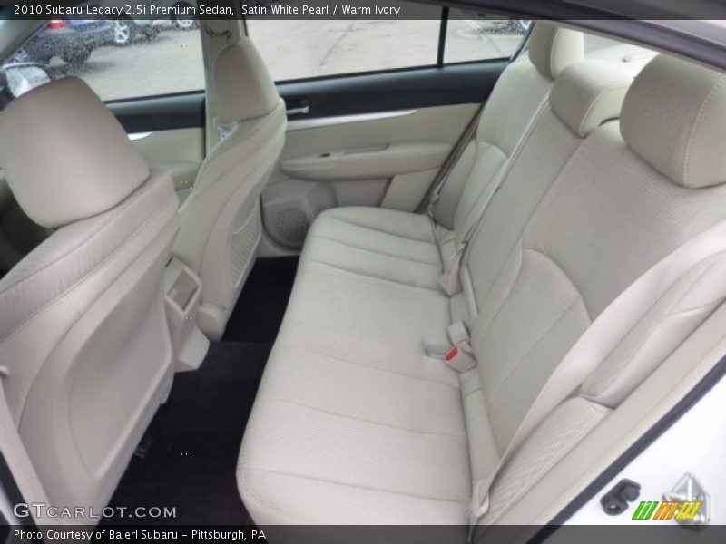 Rear Seat of 2010 Legacy 2.5i Premium Sedan