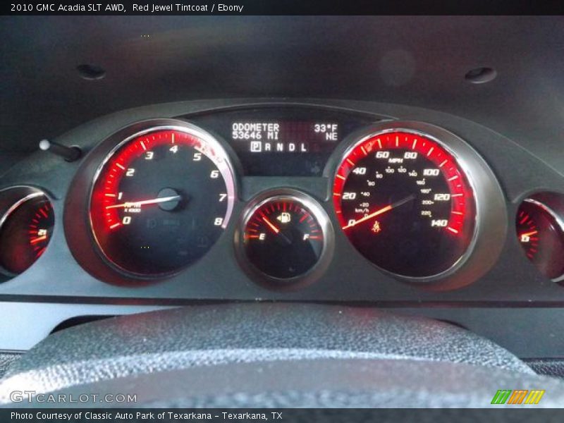 Red Jewel Tintcoat / Ebony 2010 GMC Acadia SLT AWD