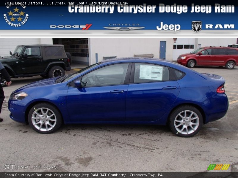 Blue Streak Pearl Coat / Black/Light Diesel Gray 2013 Dodge Dart SXT