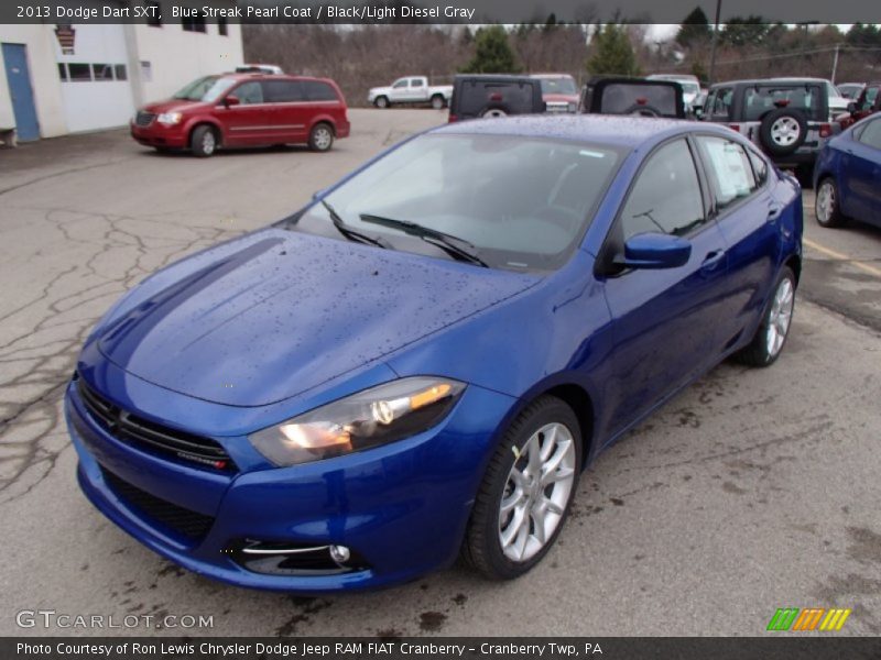 Blue Streak Pearl Coat / Black/Light Diesel Gray 2013 Dodge Dart SXT